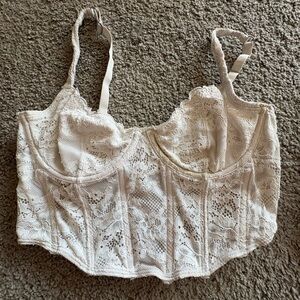Urban Outfitters White Lace Crop Top